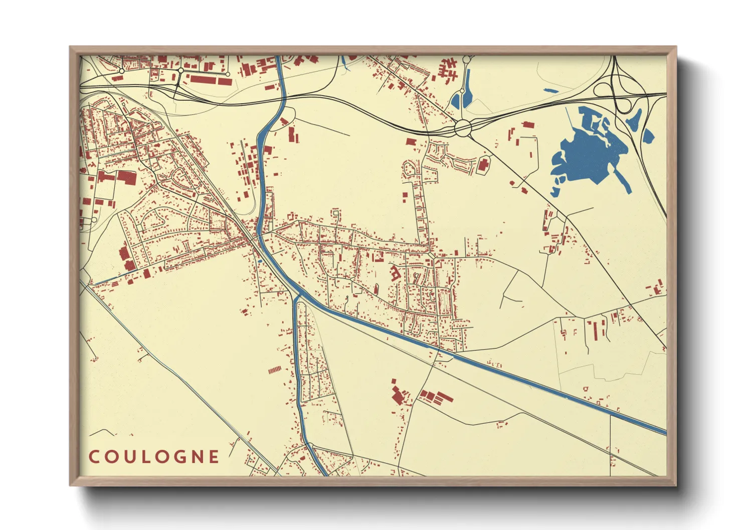 Une affiche de carte sur Coulogne