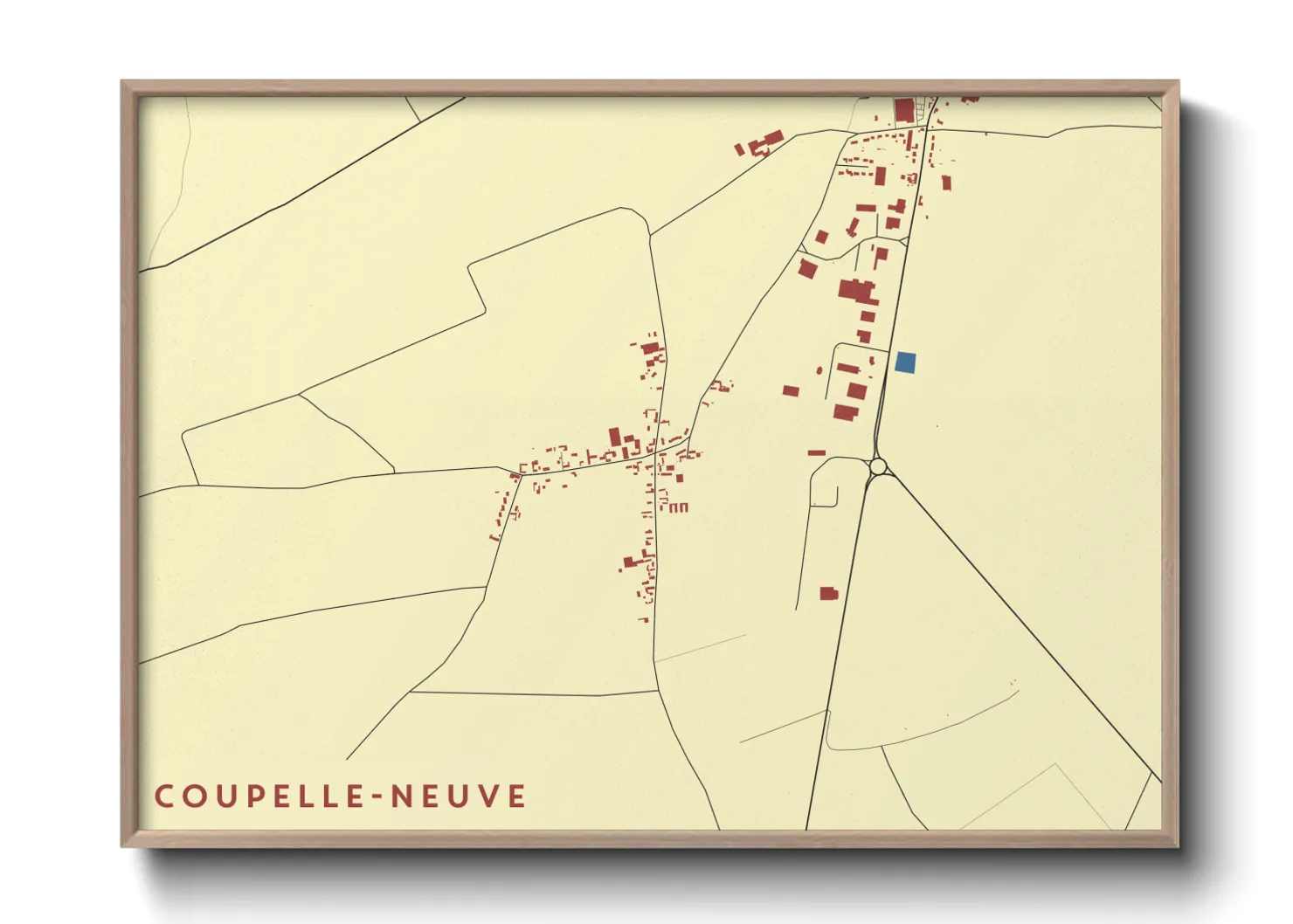 Une affiche de carte sur Coupelle-Neuve