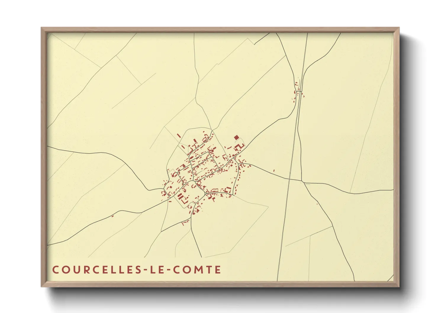 Une affiche de carte sur Courcelles-le-Comte