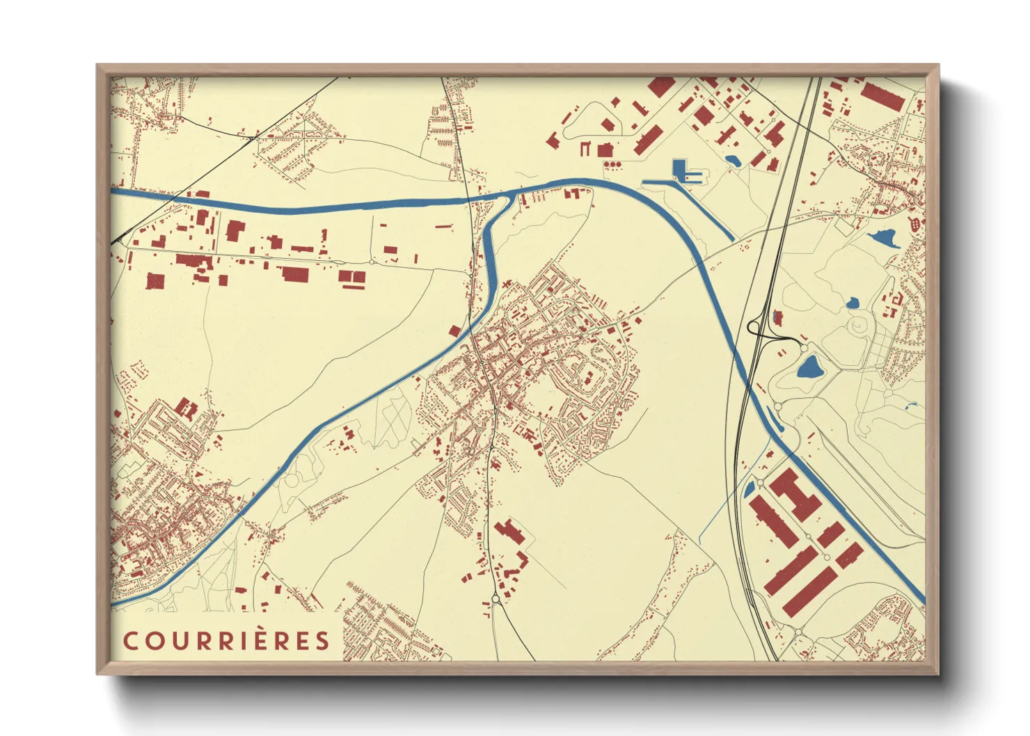 Une affiche de carte sur Courrières