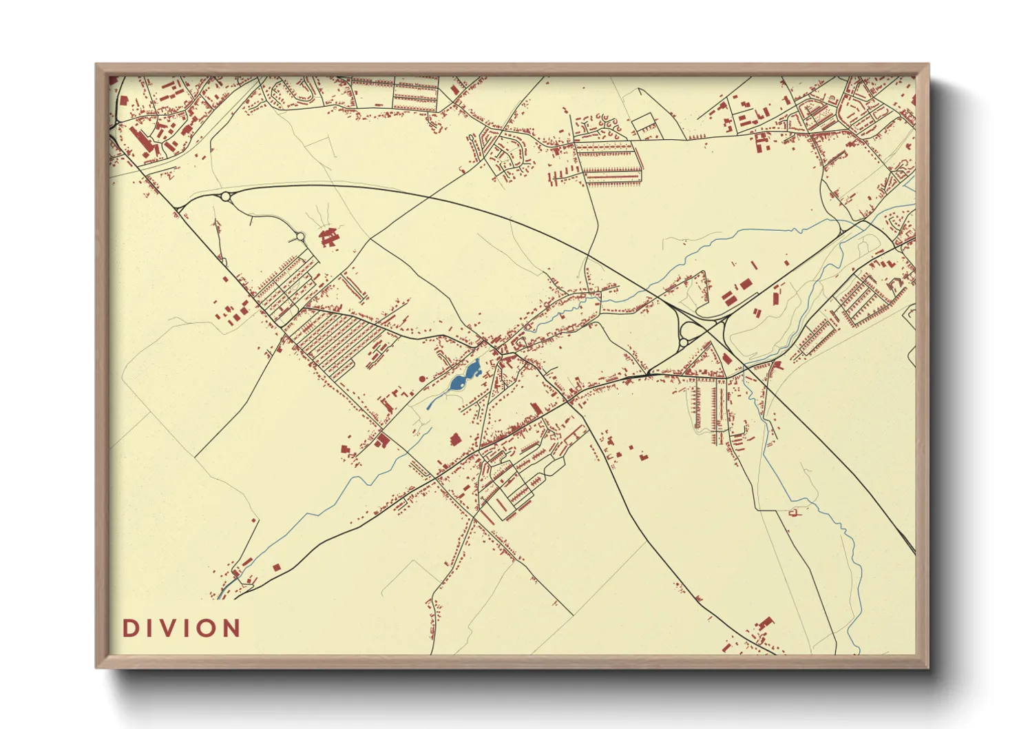 Une affiche de carte sur Divion