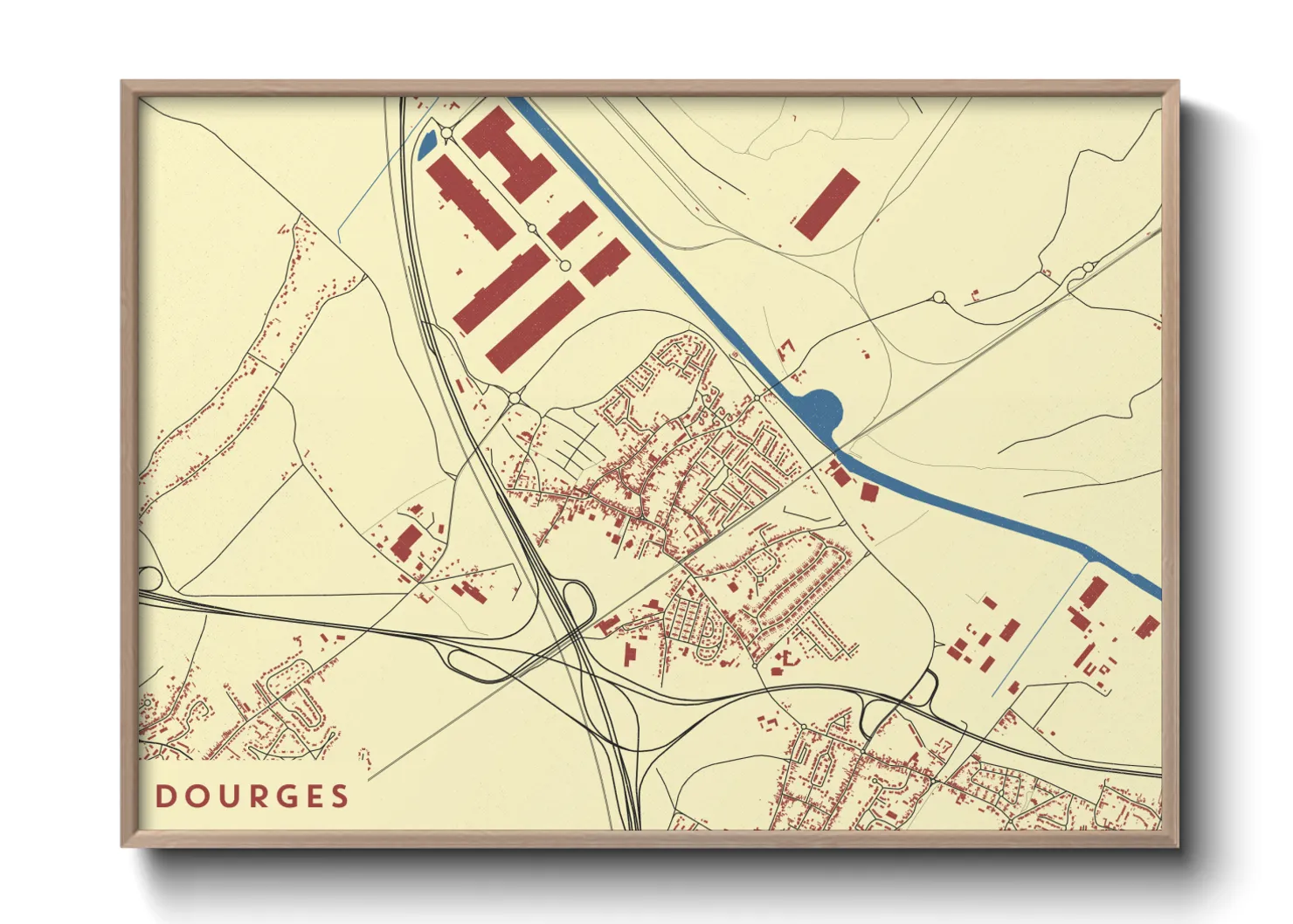 Une affiche de carte sur Dourges