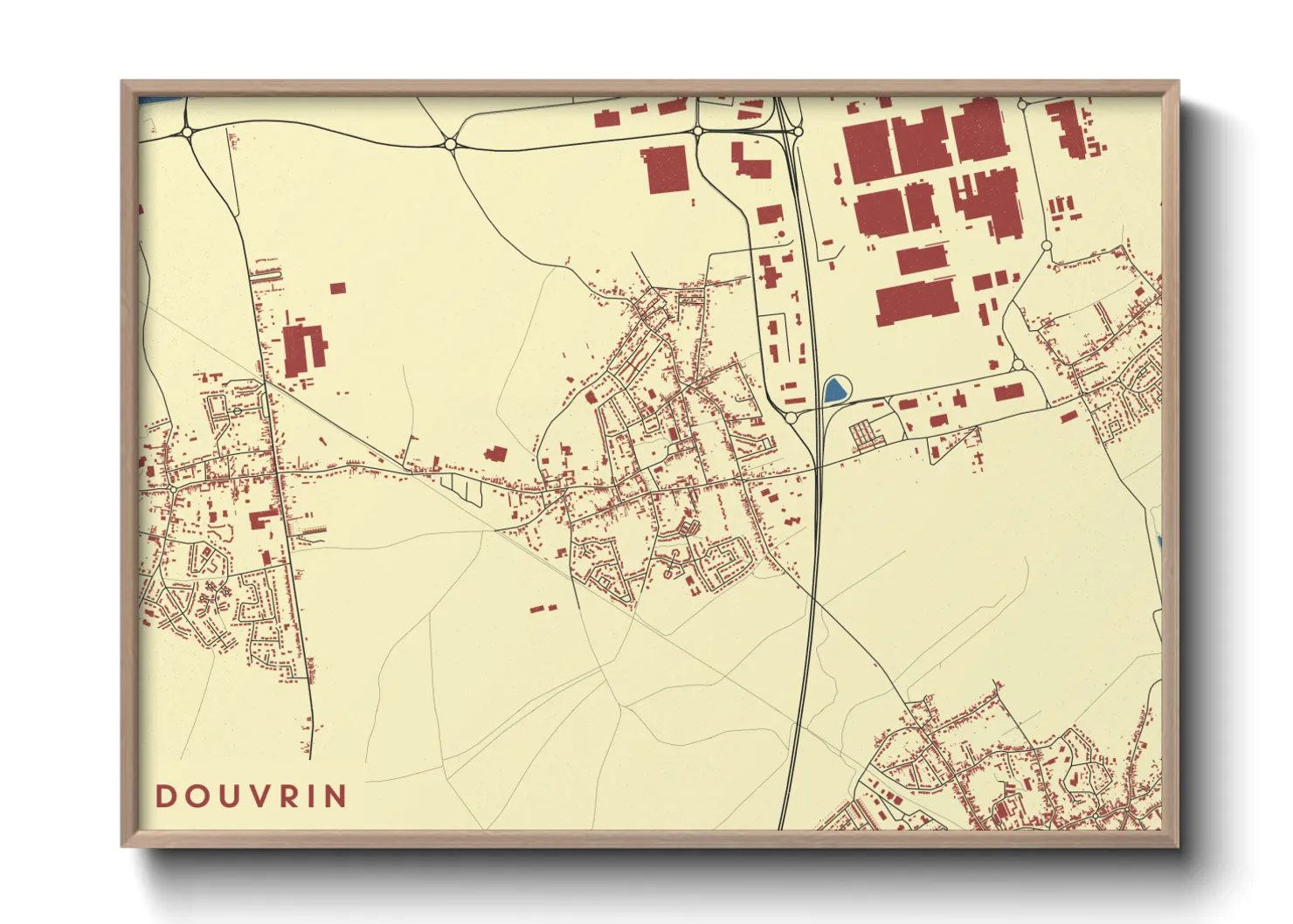 Une affiche de carte sur Douvrin