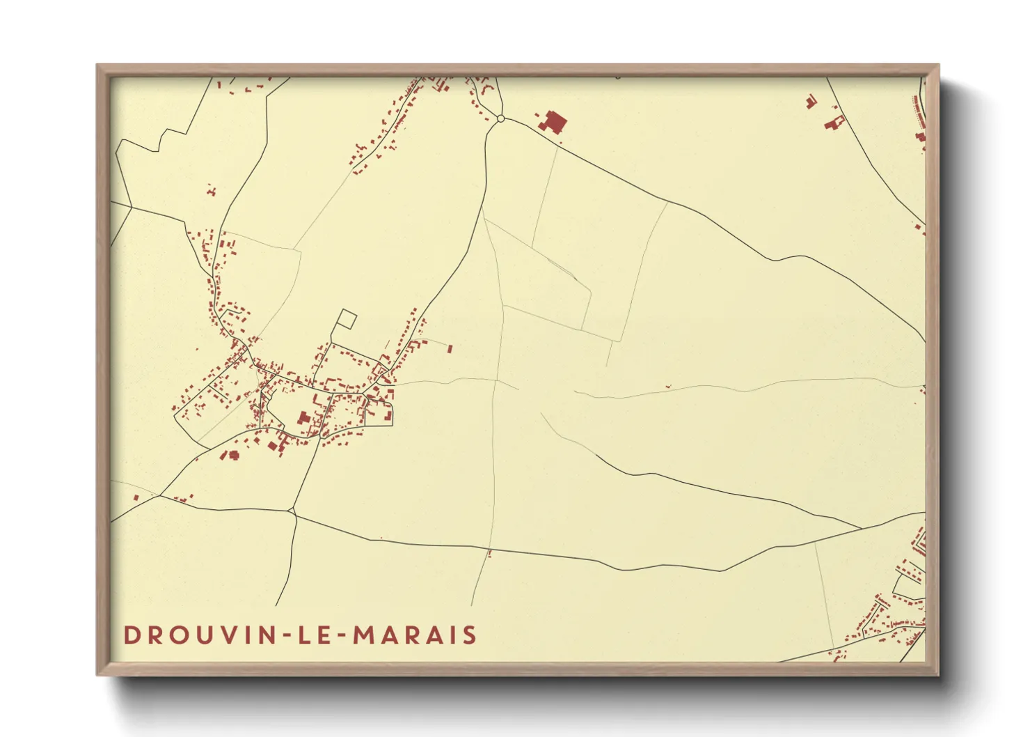 Une affiche de carte sur Drouvin-le-Marais