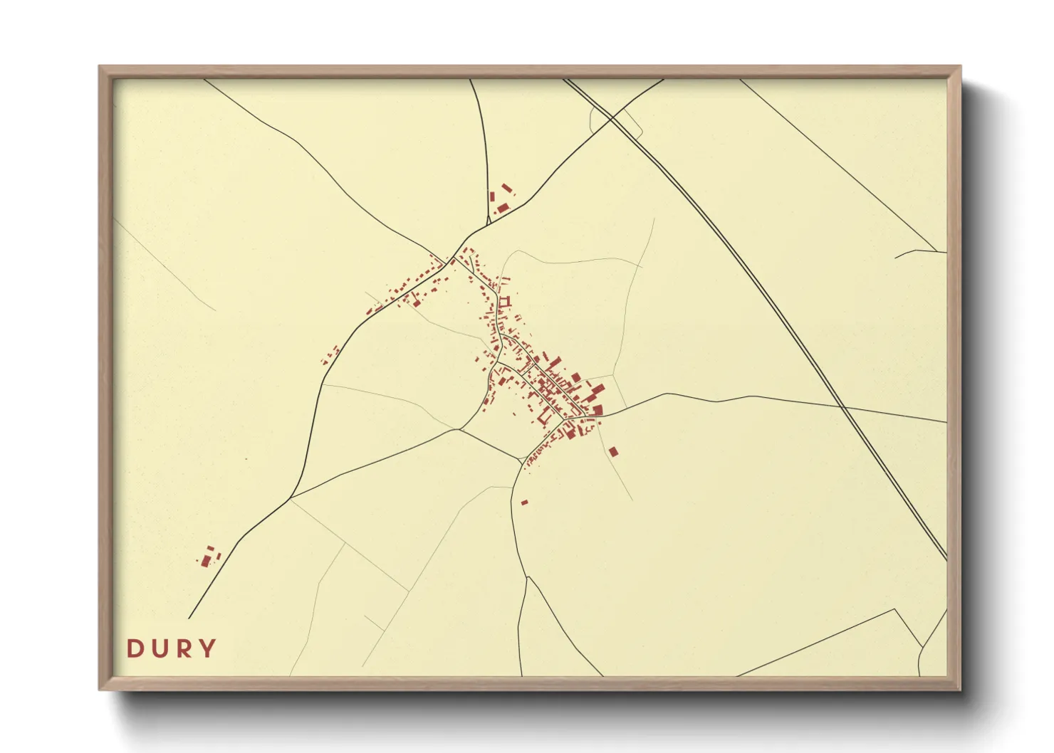 Une affiche de carte sur Dury