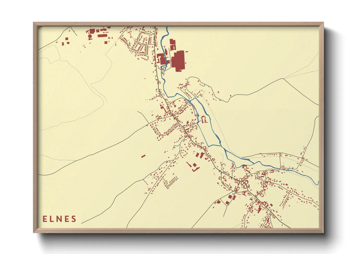 Une affiche de carte sur Elnes