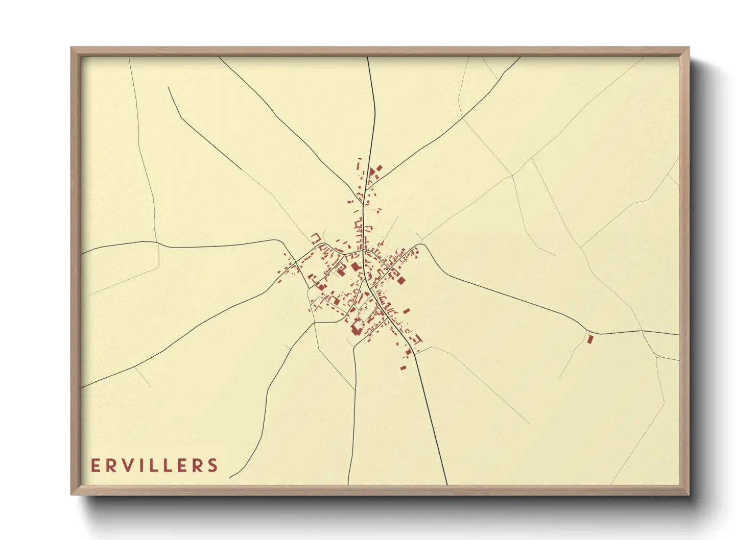 Une affiche de carte sur Ervillers