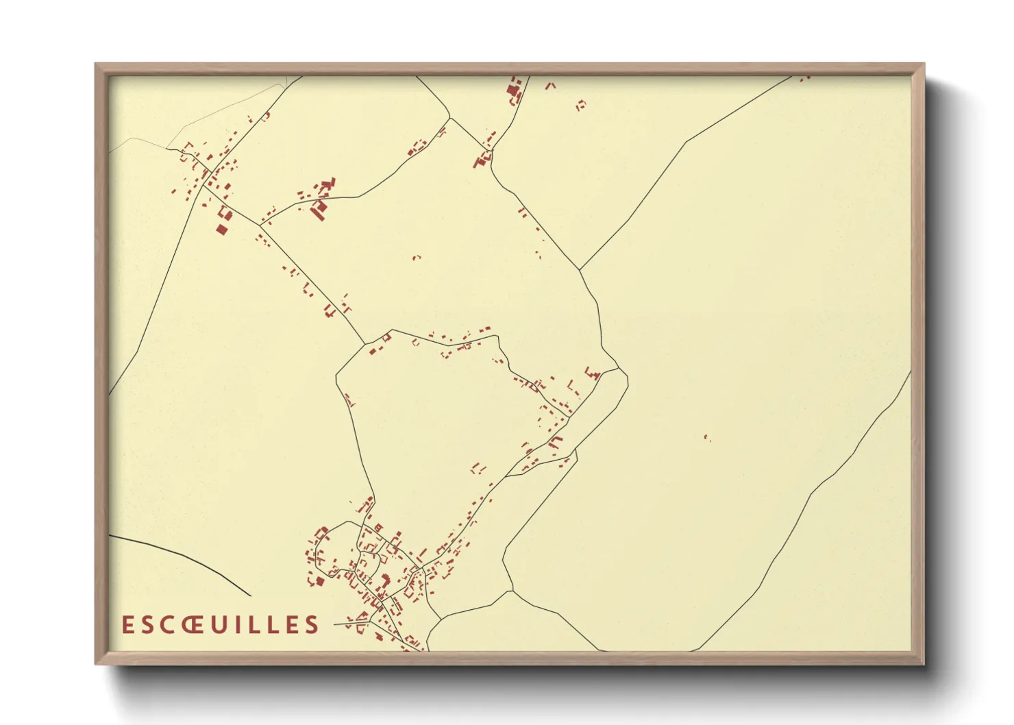 Une affiche de carte sur Escœuilles