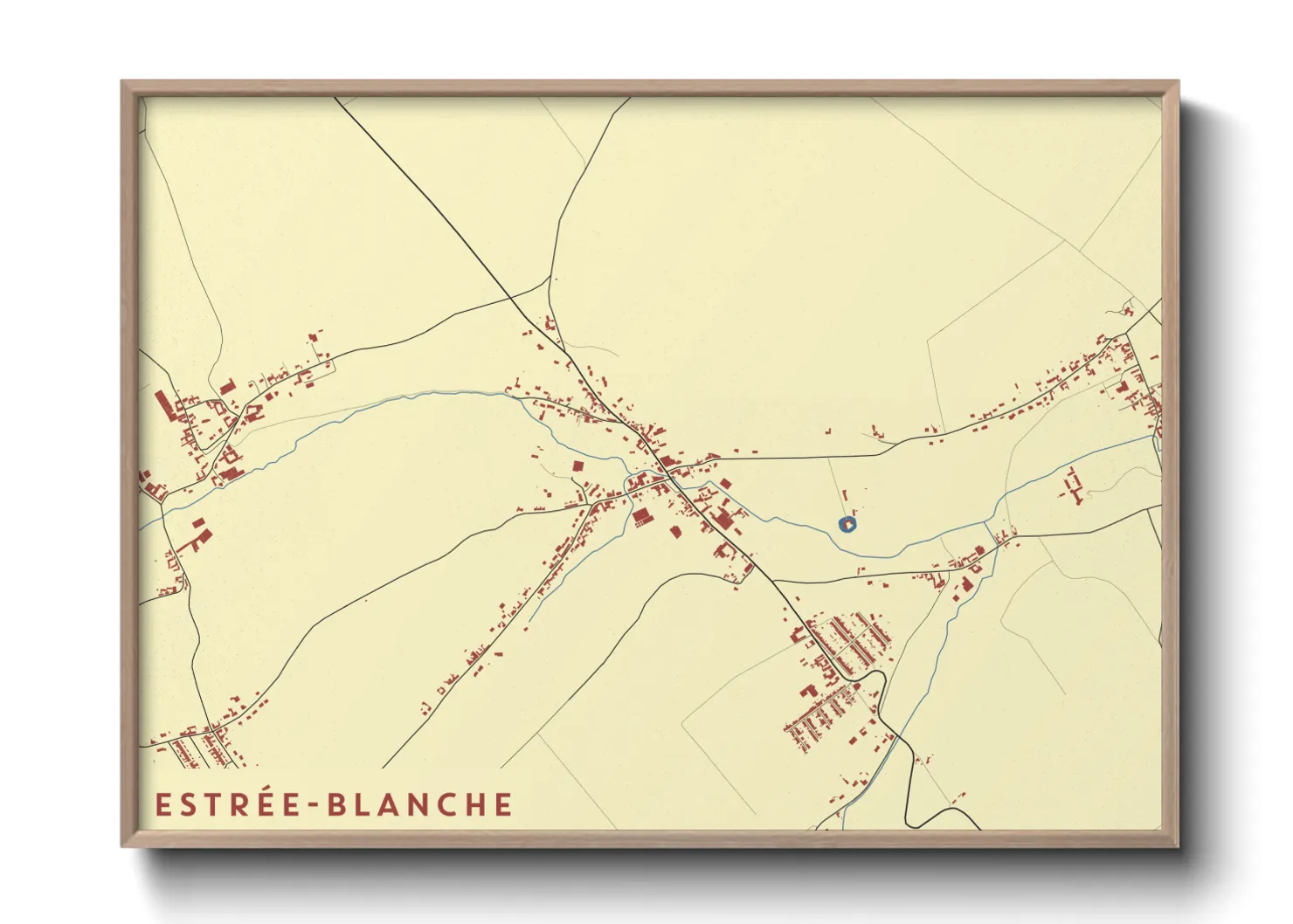 Une affiche de carte sur Estrée-Blanche
