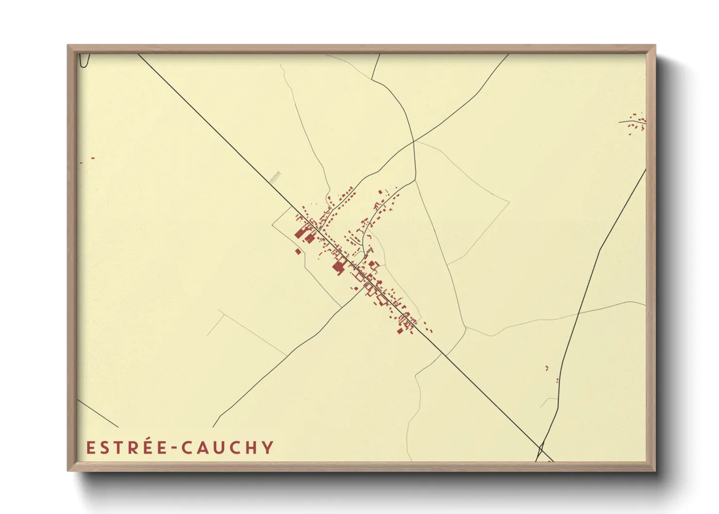 Une affiche de carte sur Estrée-Cauchy