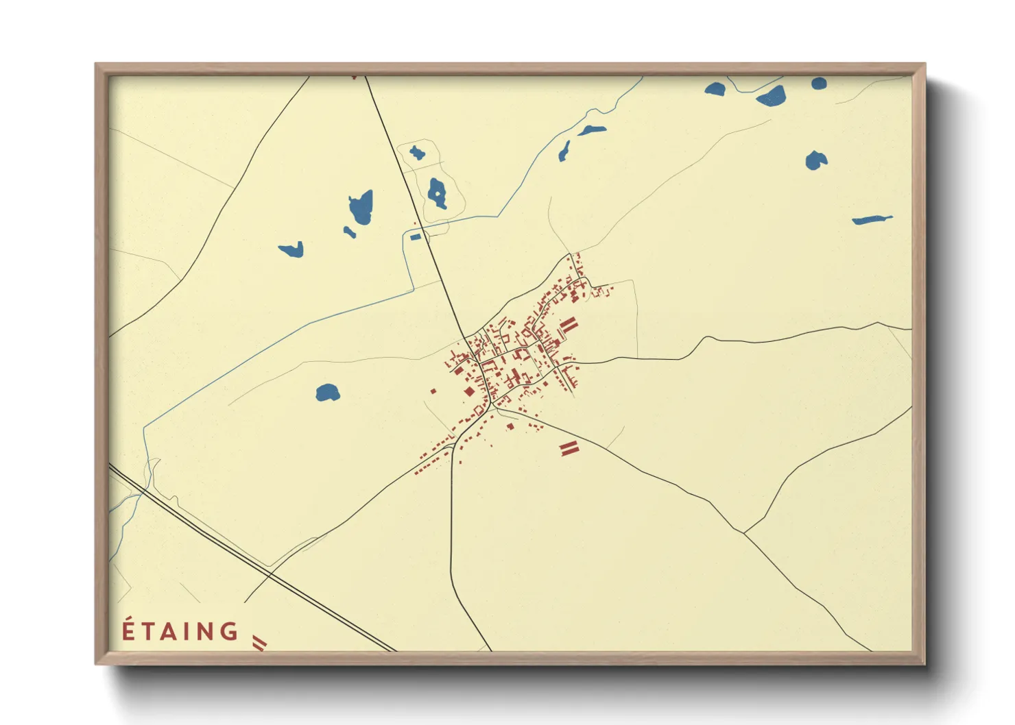 Une affiche de carte sur Étaing