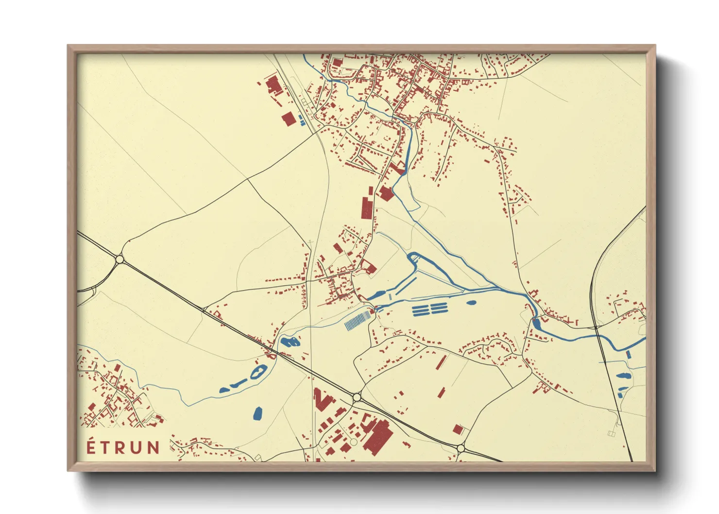 Une affiche de carte sur Étrun