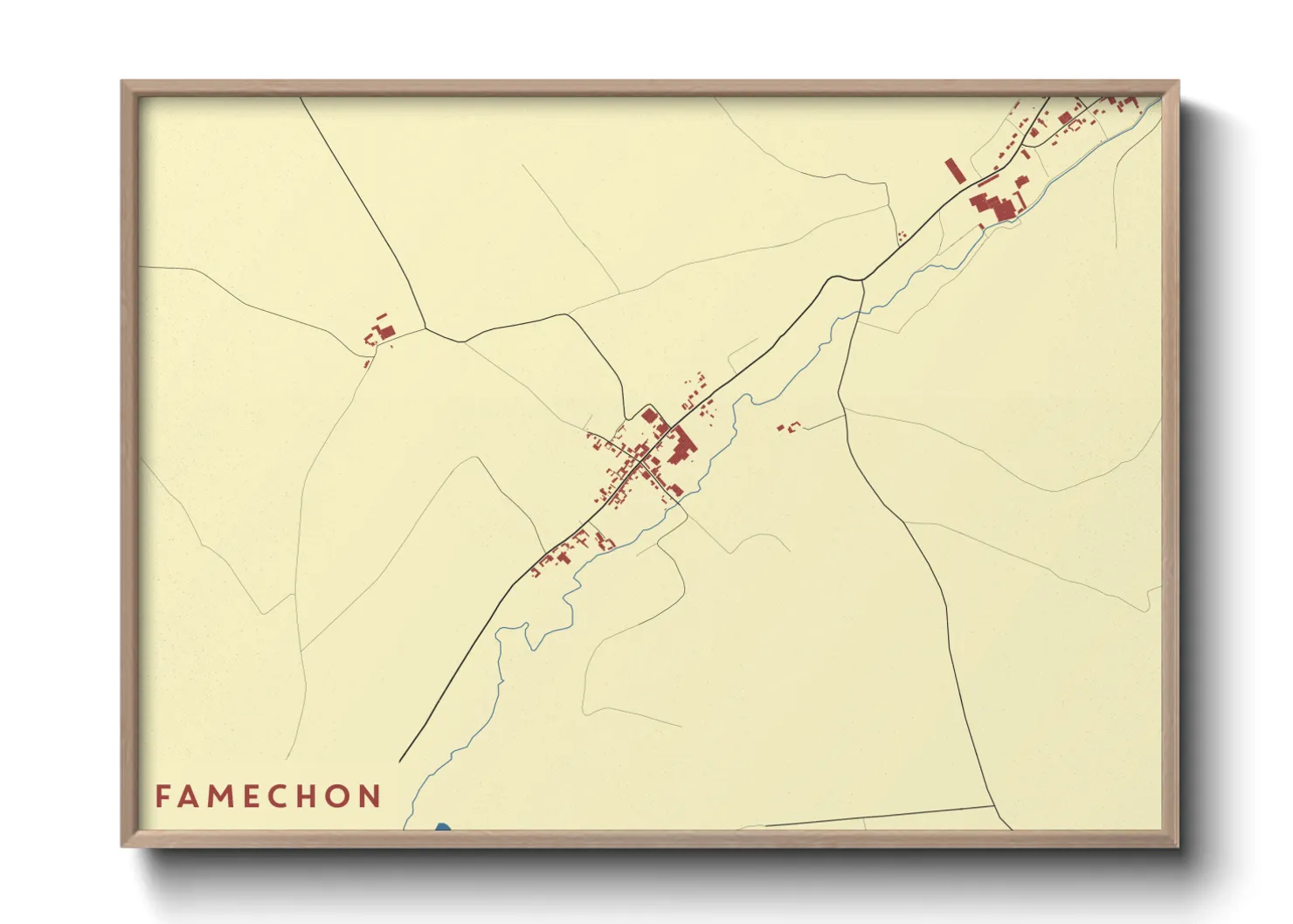 Une affiche de carte sur Famechon