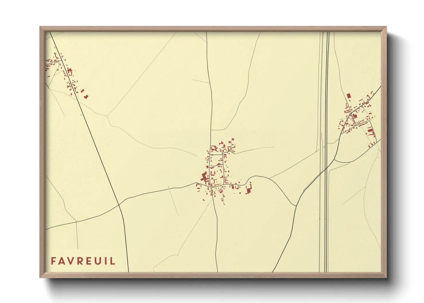 Une affiche de carte sur Favreuil