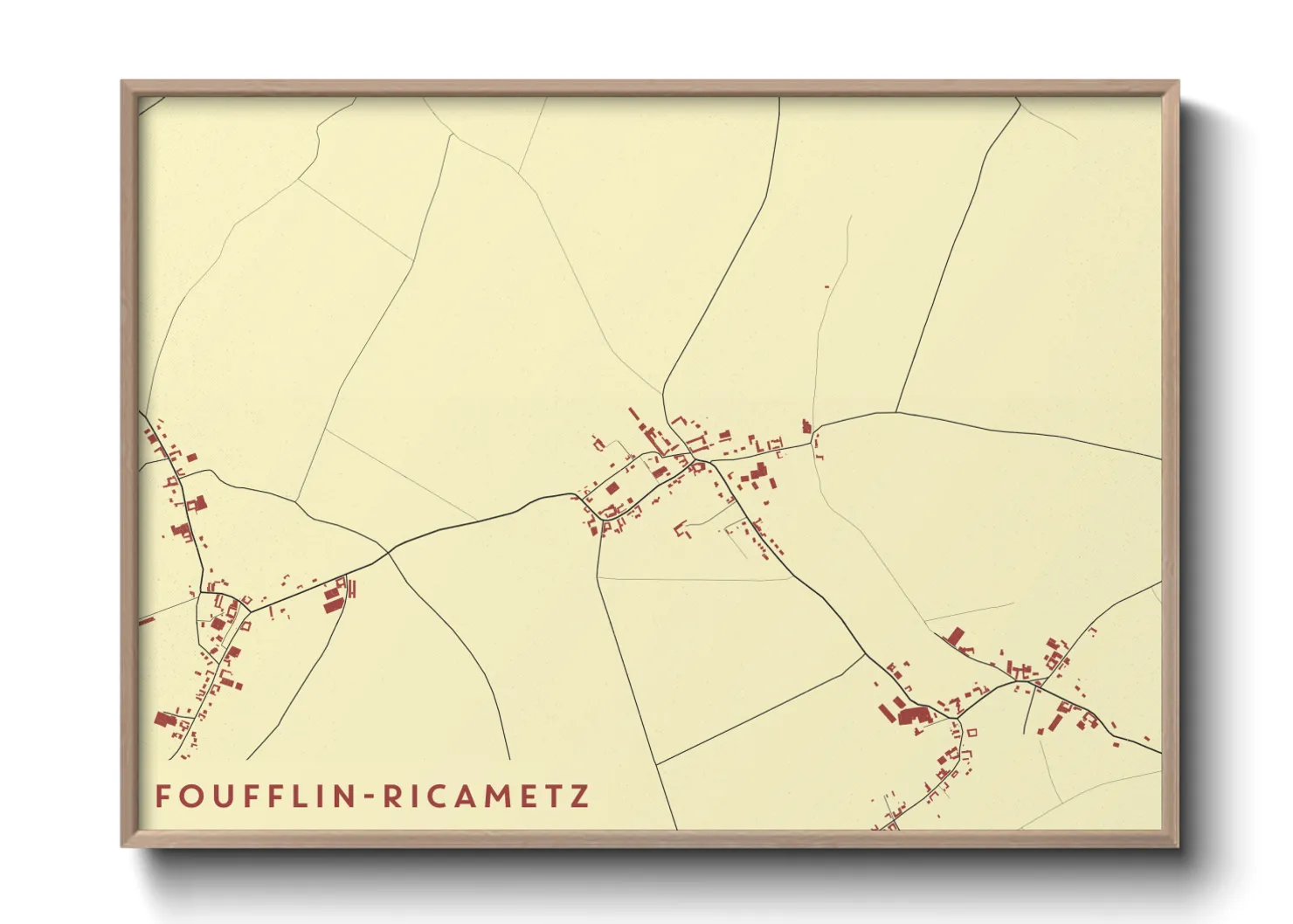 Une affiche de carte sur Foufflin-Ricametz