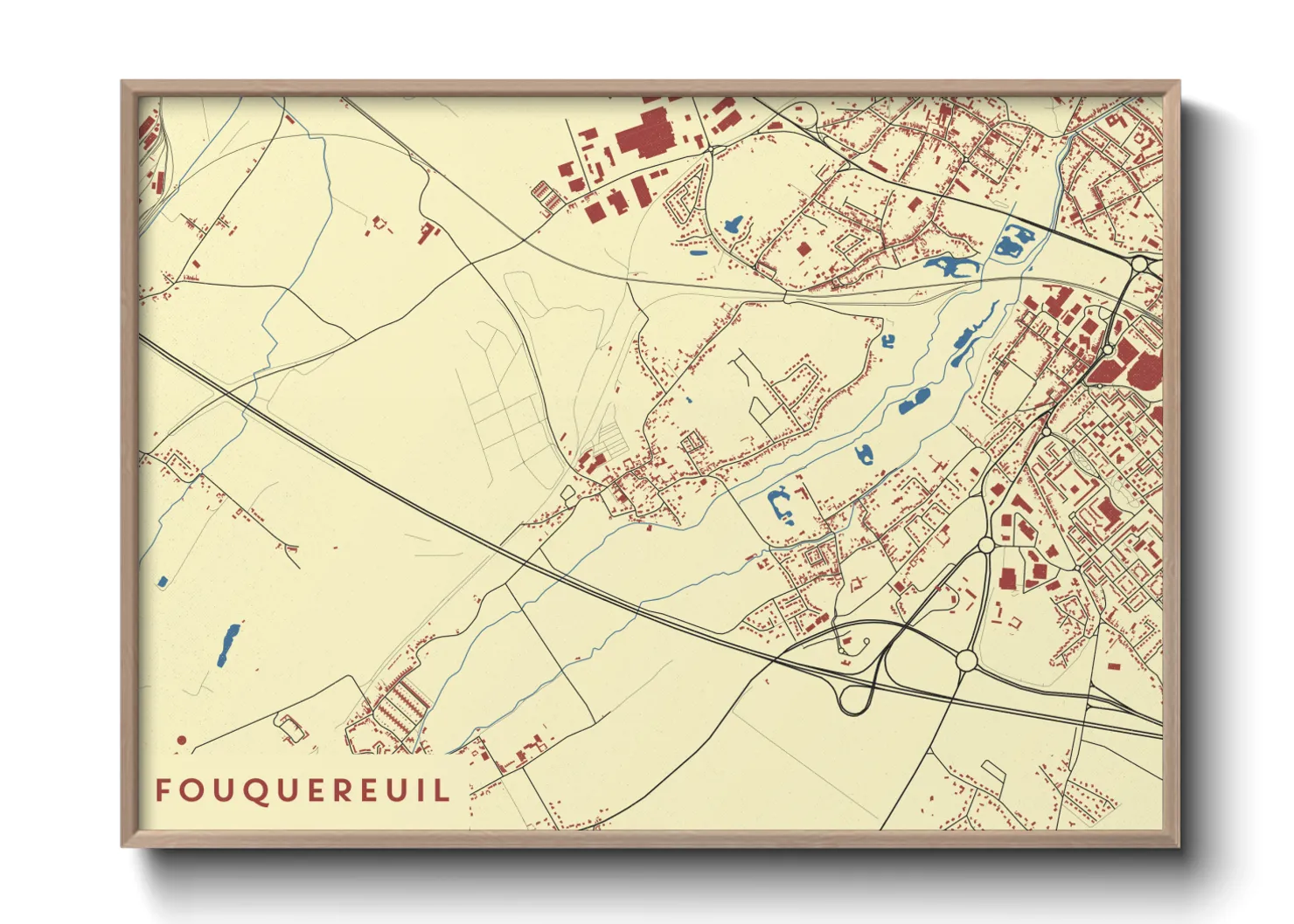 Une affiche de carte sur Fouquereuil