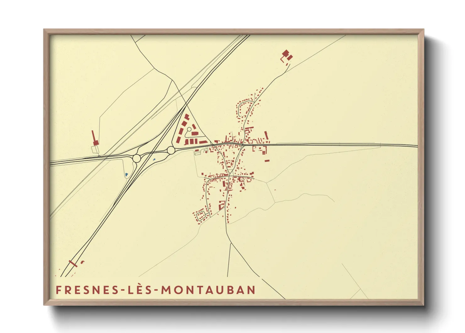 Une affiche de carte sur Fresnes-lès-Montauban