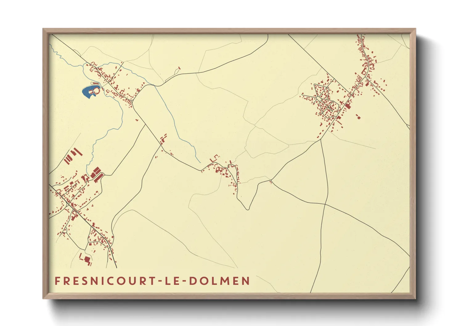 Une affiche de carte sur Fresnicourt-le-Dolmen