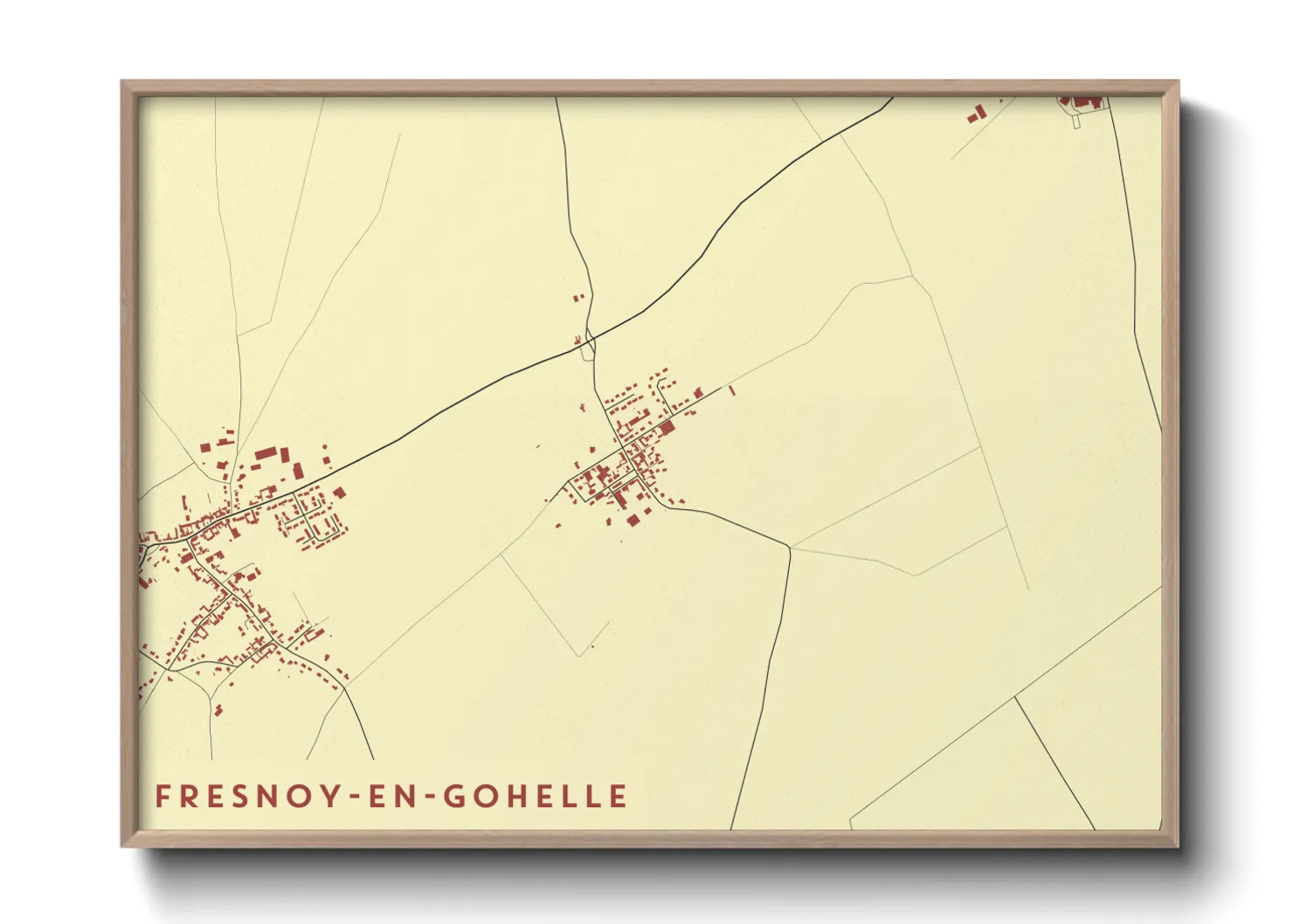 Une affiche de carte sur Fresnoy-en-Gohelle