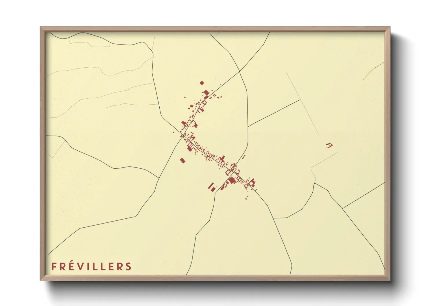 Une affiche de carte sur Frévillers