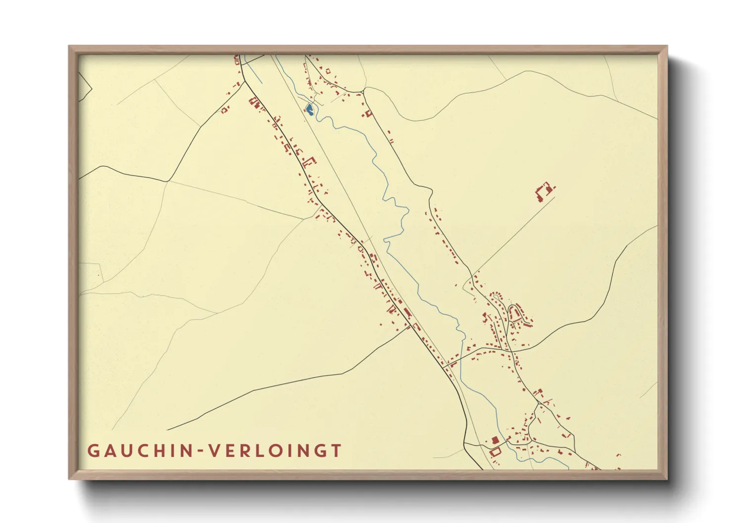 Une affiche de carte sur Gauchin-Verloingt