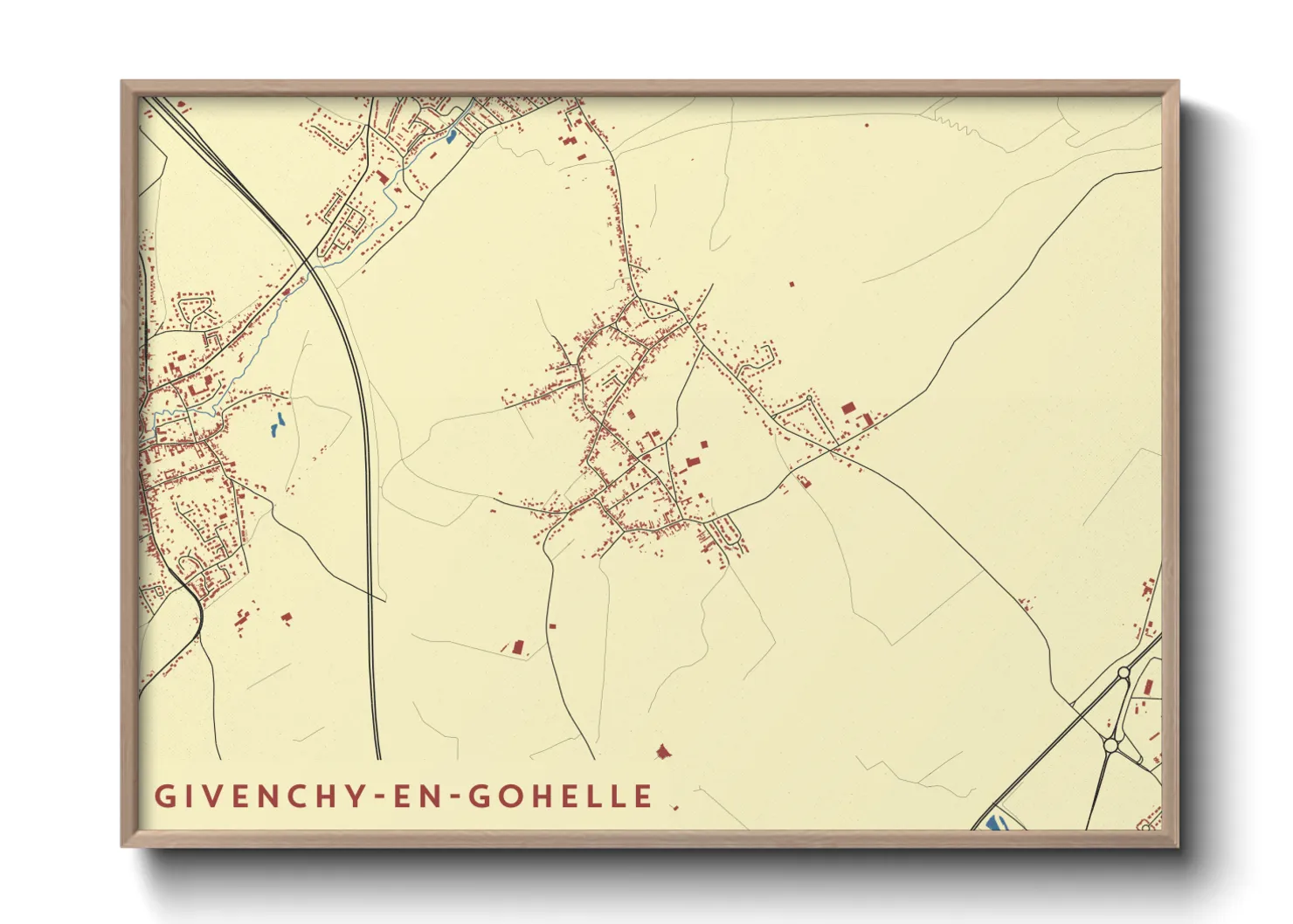 Une affiche de carte sur Givenchy-en-Gohelle