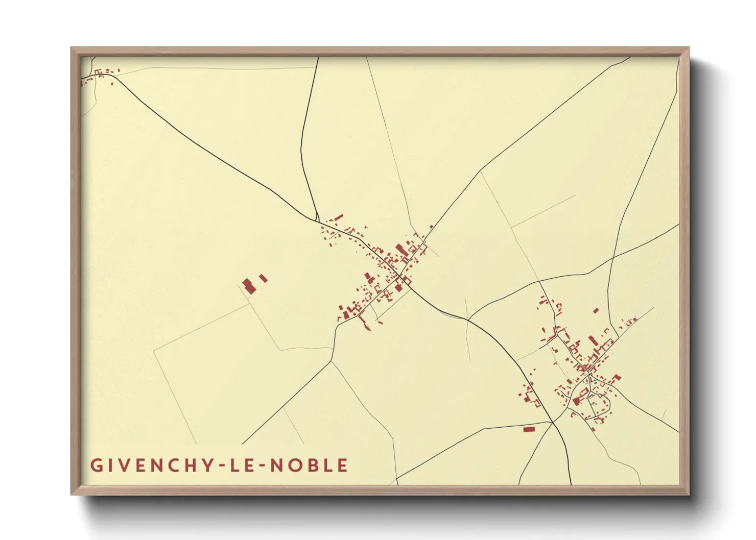 Une affiche de carte sur Givenchy-le-Noble