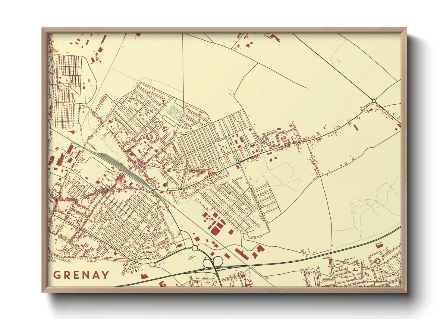 Une affiche de carte sur Grenay