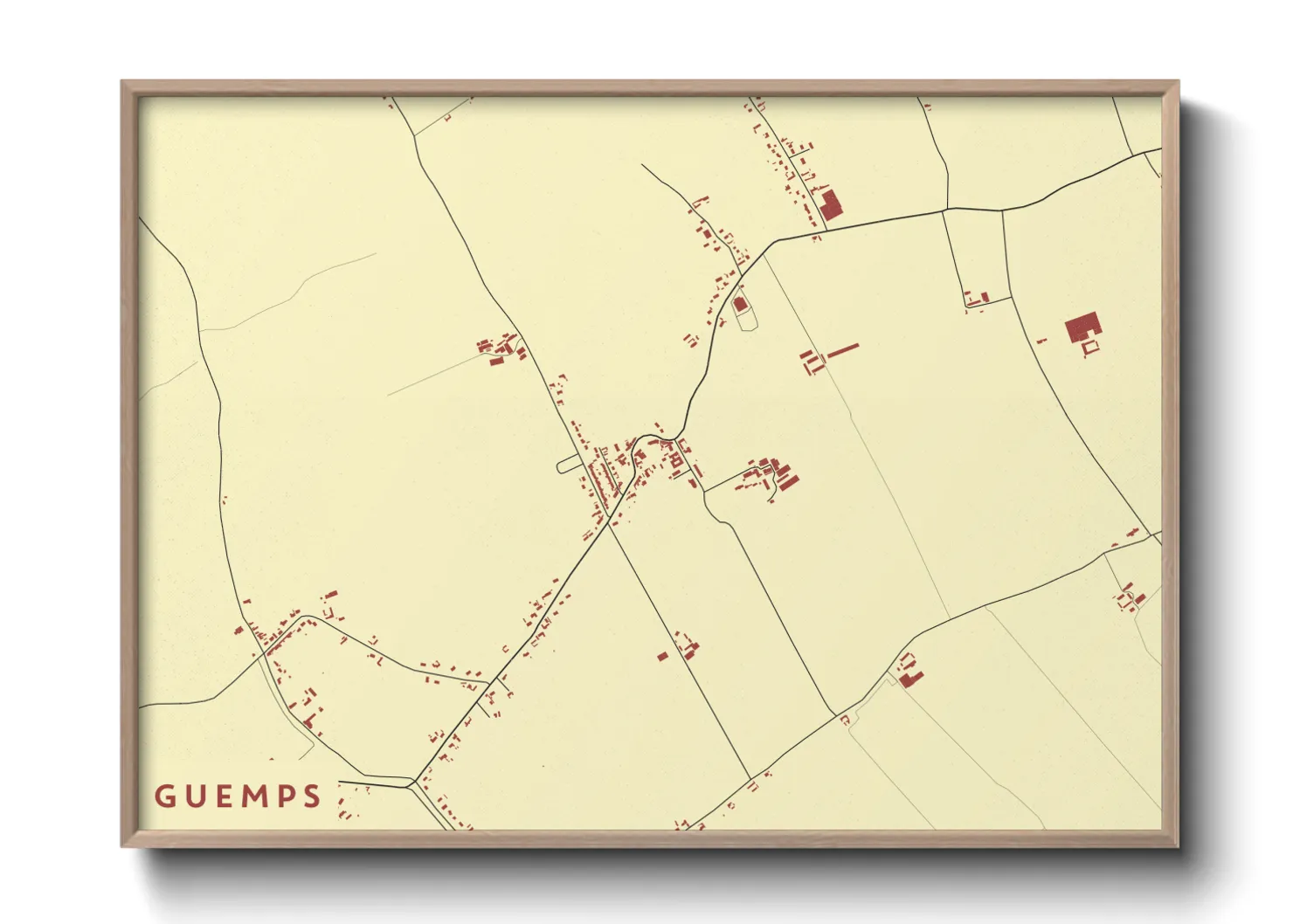 Une affiche de carte sur Guemps
