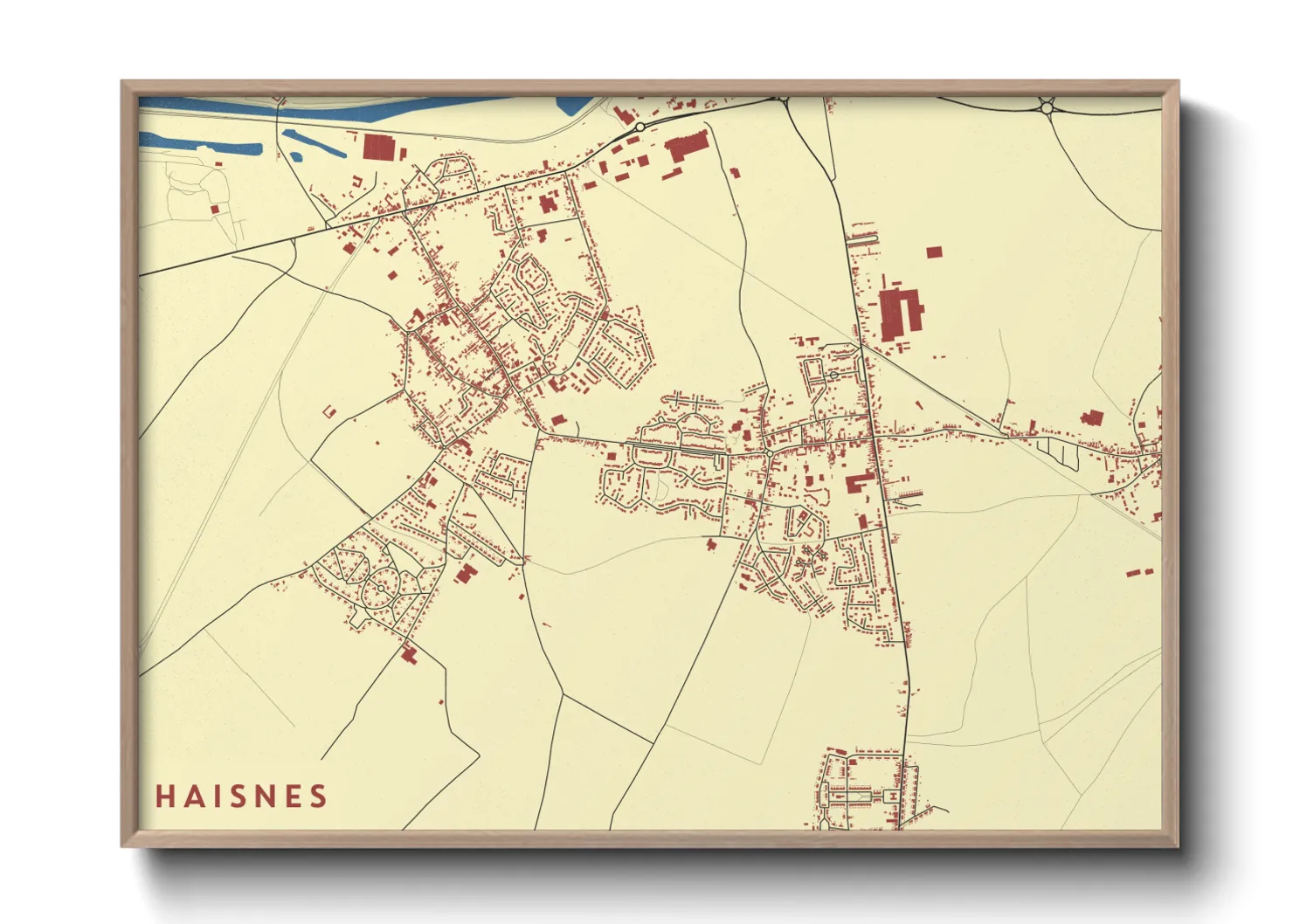 Une affiche de carte sur Haisnes