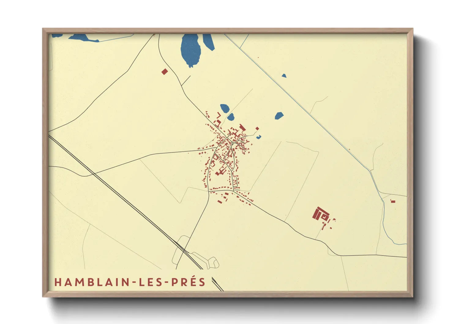 Une affiche de carte sur Hamblain-les-Prés