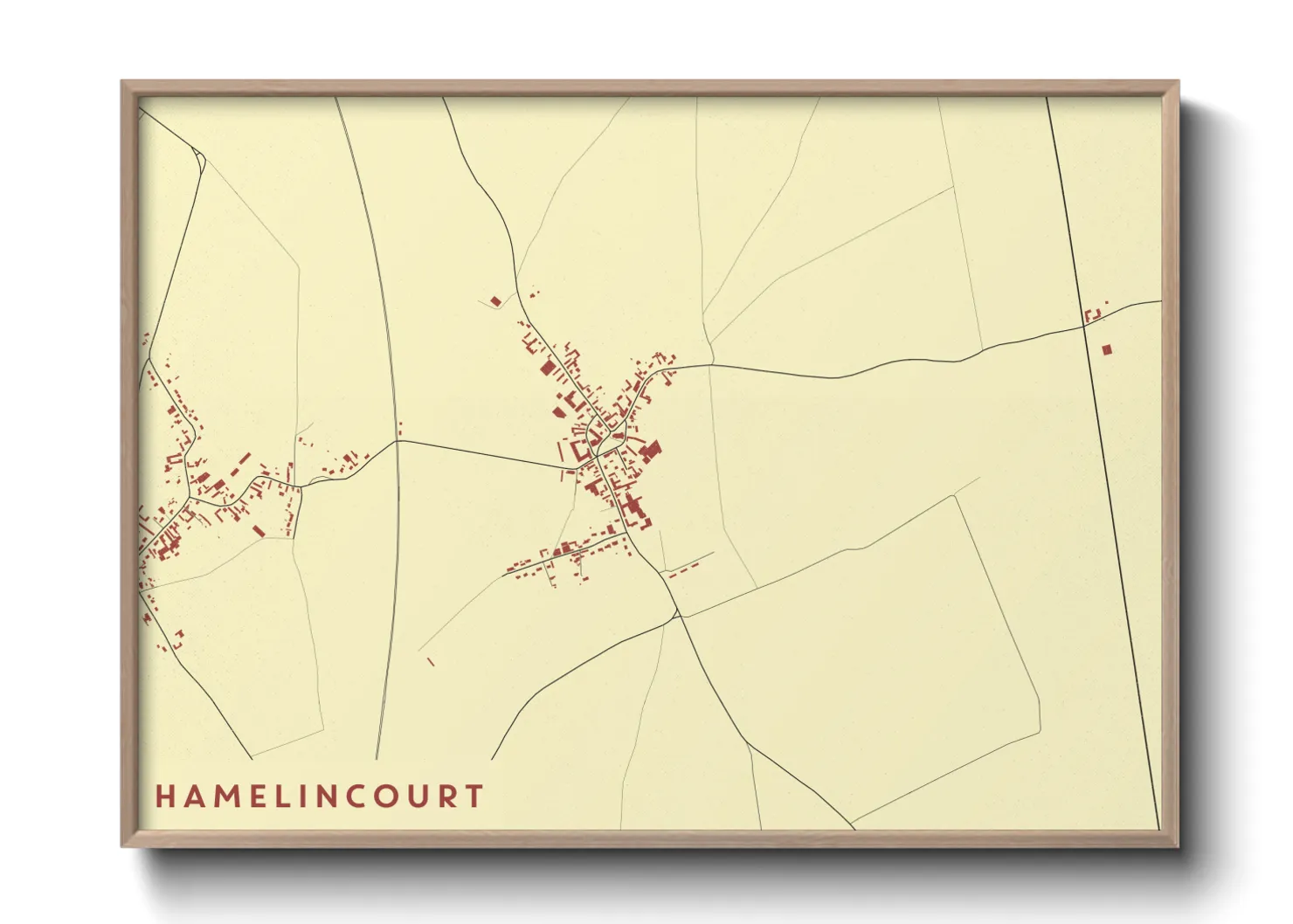 Une affiche de carte sur Hamelincourt