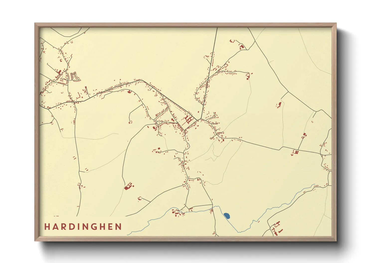 Une affiche de carte sur Hardinghen