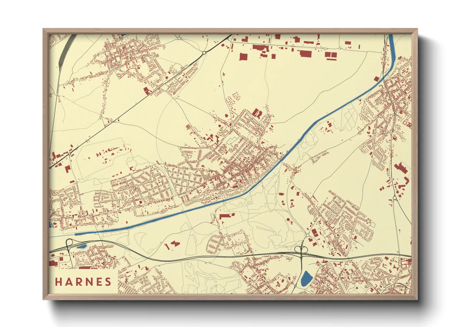 Une affiche de carte sur Harnes