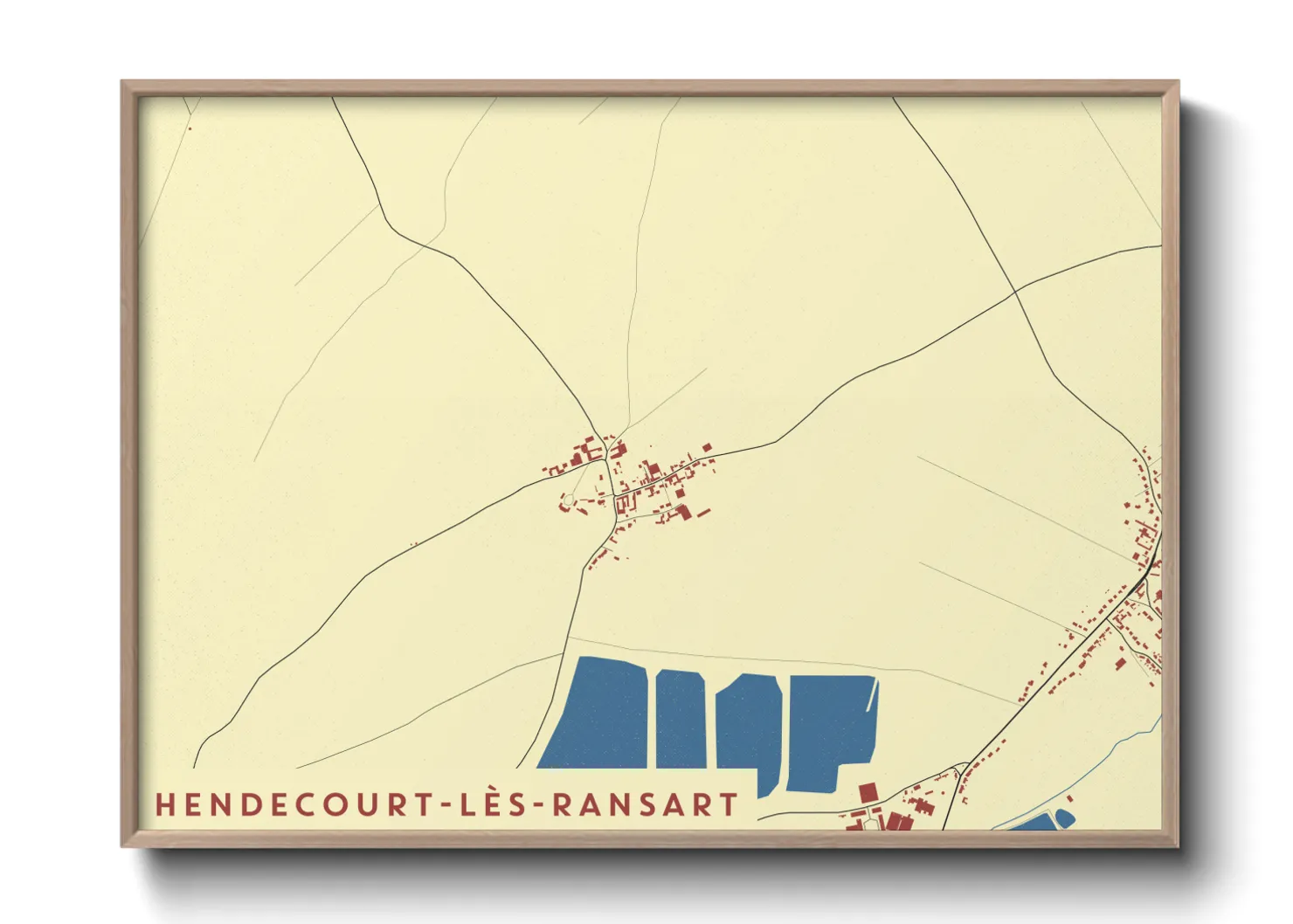 Une affiche de carte sur Hendecourt-lès-Ransart