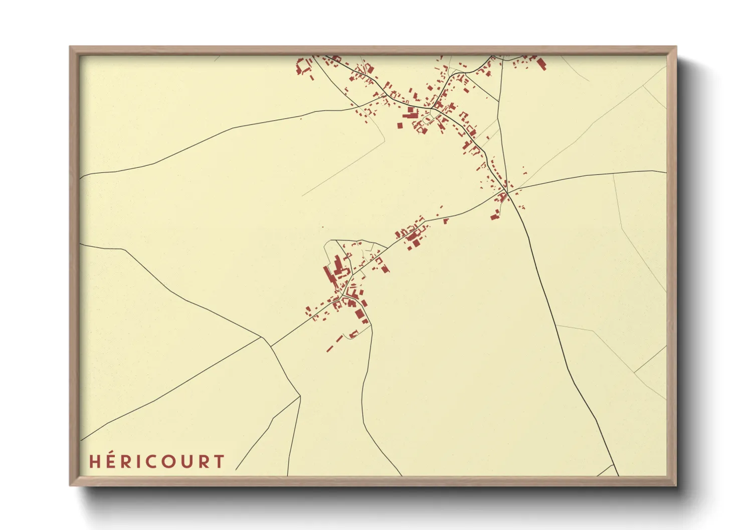 Une affiche de carte sur Héricourt