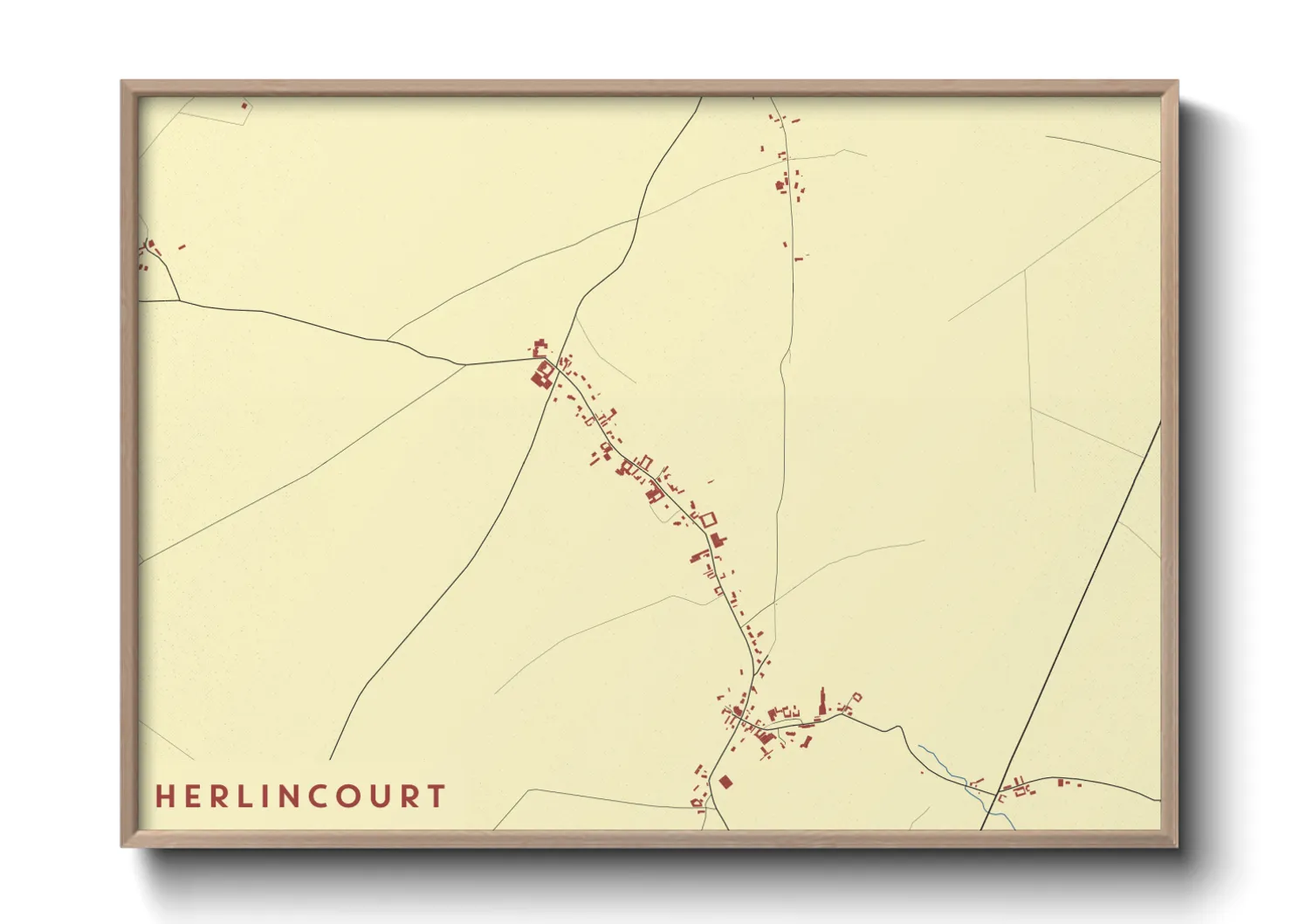 Une affiche de carte sur Herlincourt