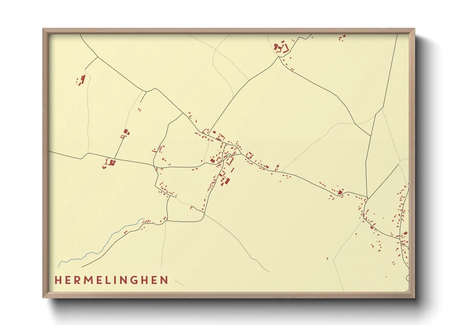 Une affiche de carte sur Hermelinghen