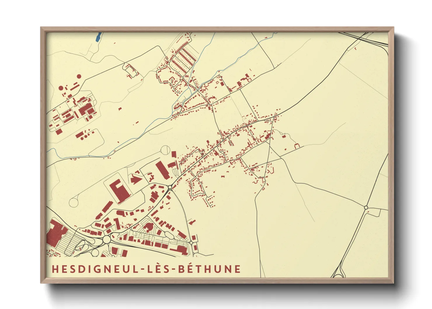 Une affiche de carte sur Hesdigneul-lès-Béthune