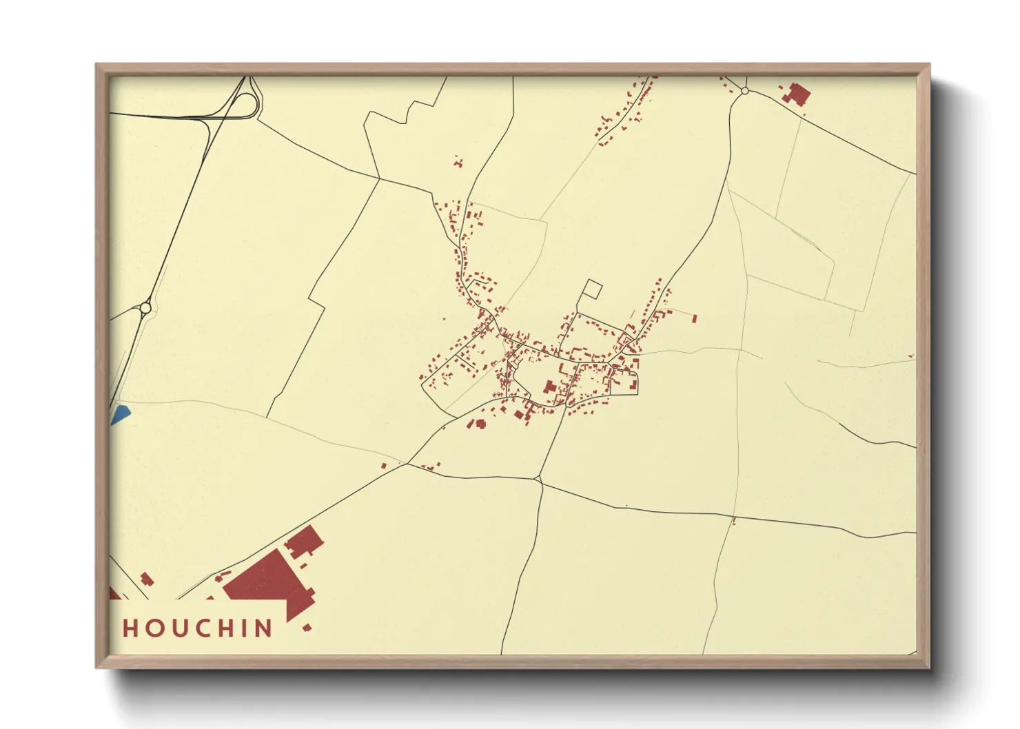 Une affiche de carte sur Houchin