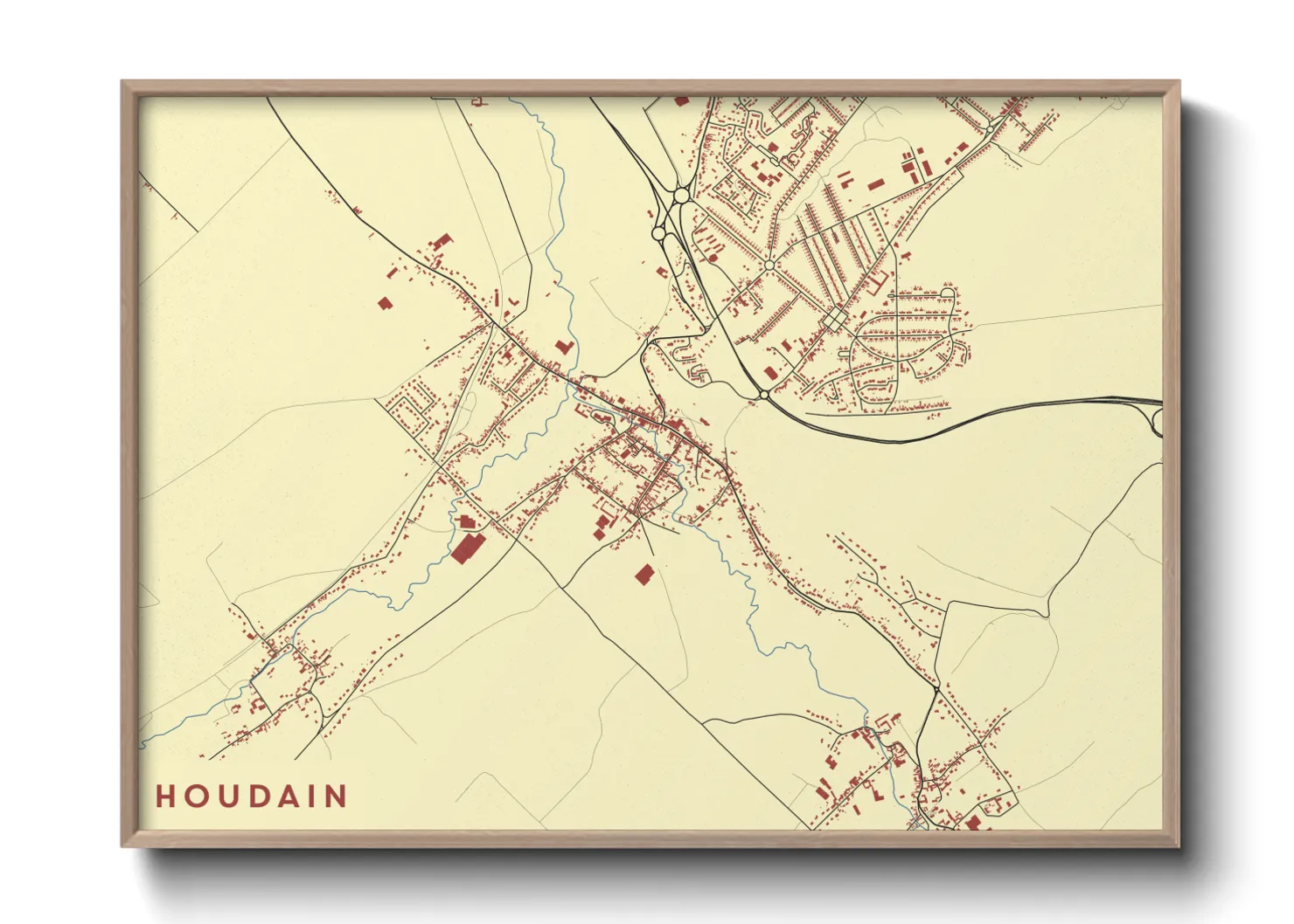 Une affiche de carte sur Houdain