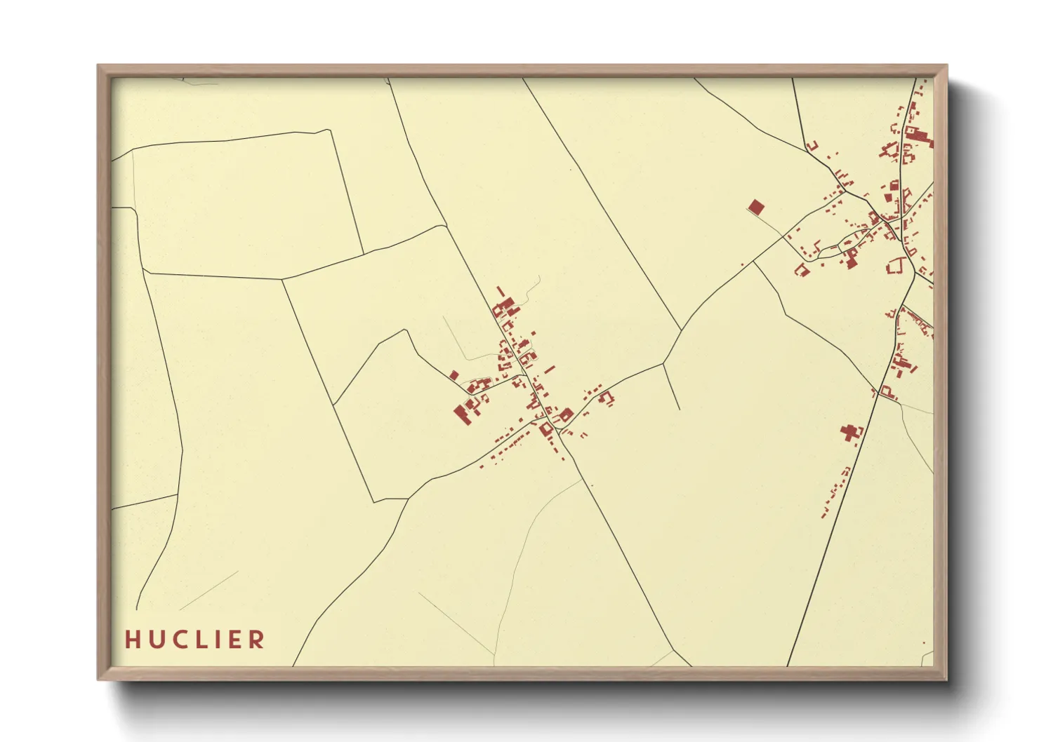 Une affiche de carte sur Huclier