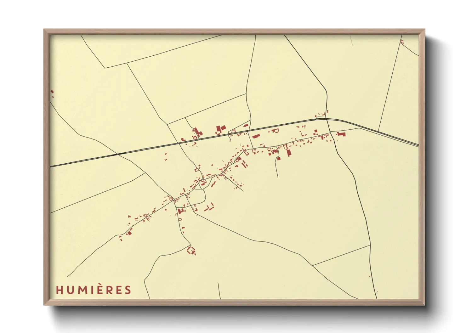 Une affiche de carte sur Humières