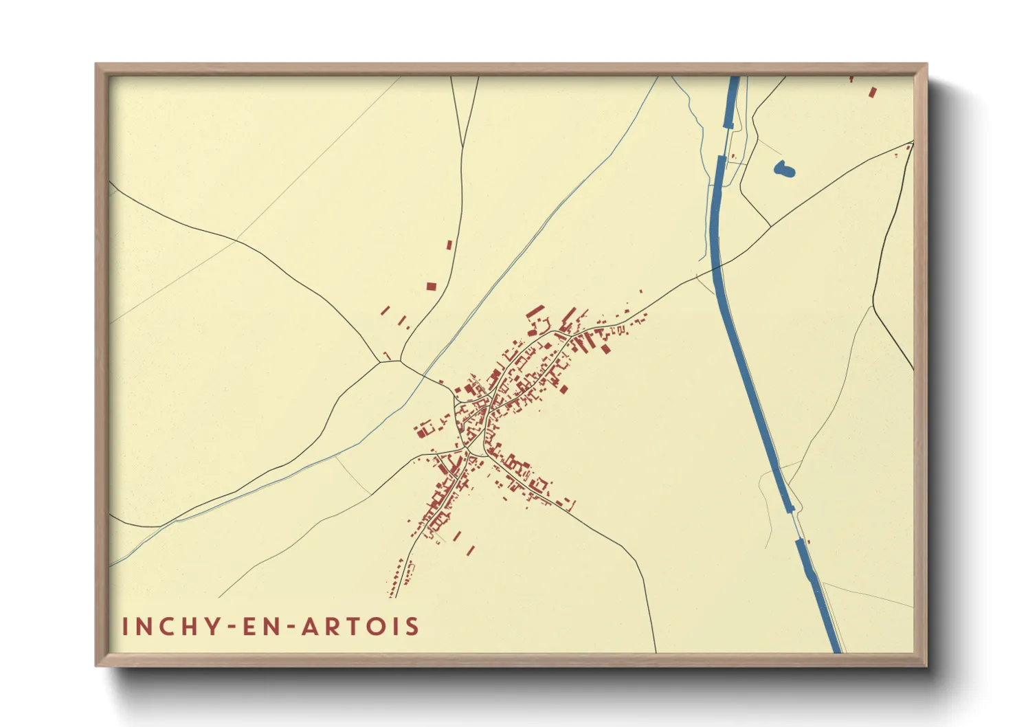 Une affiche de carte sur Inchy-en-Artois