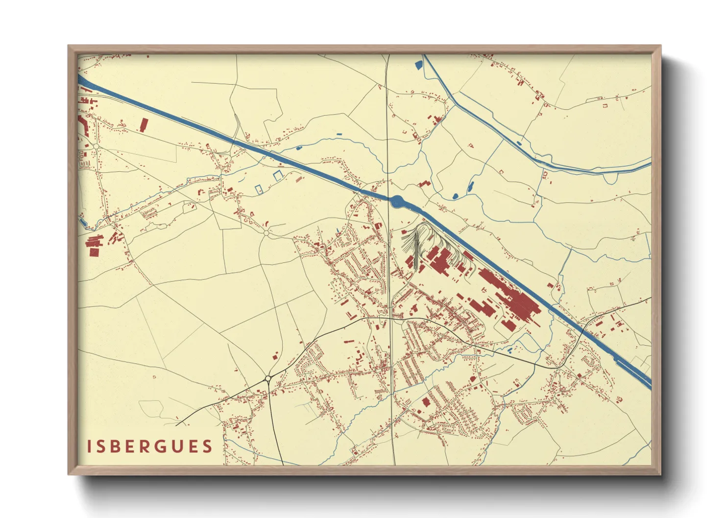 Une affiche de carte sur Isbergues