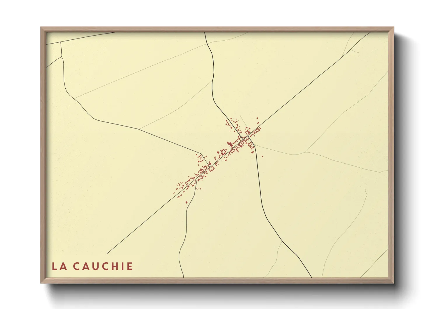 Une affiche de carte sur La Cauchie
