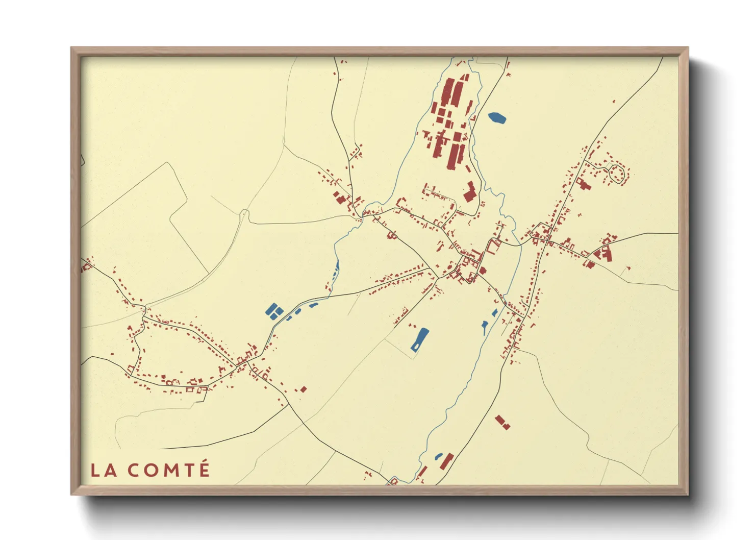 Une affiche de carte sur La Comté