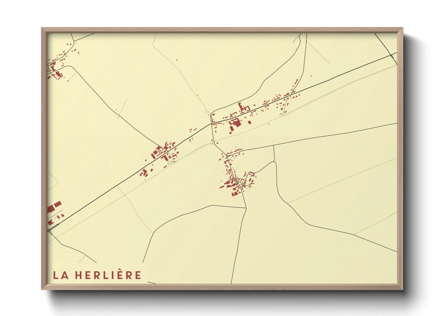 Une affiche de carte sur La Herlière