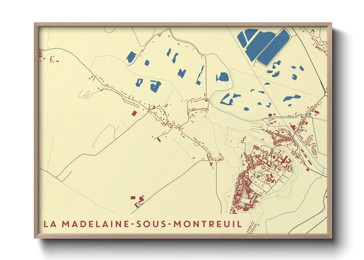 Une affiche de carte sur La Madelaine-sous-Montreuil