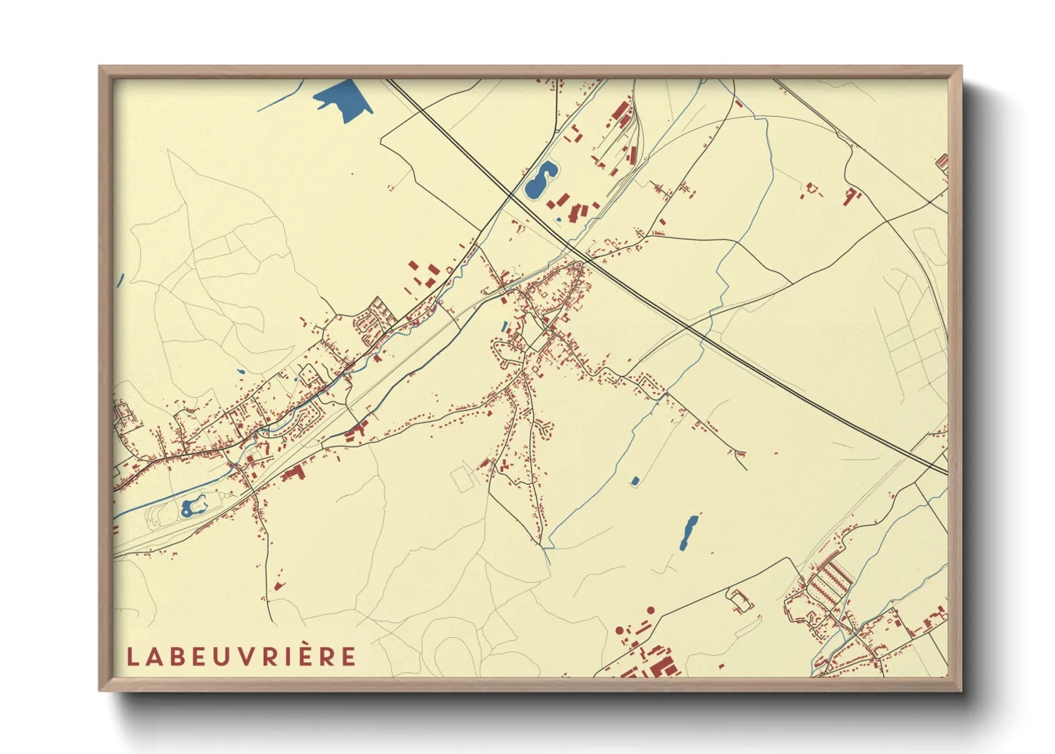 Une affiche de carte sur Labeuvrière